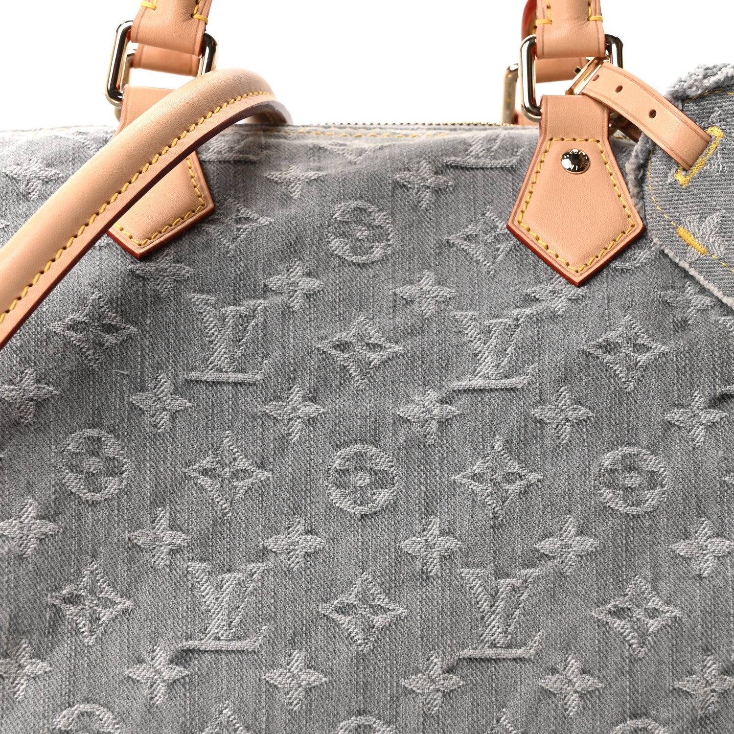 Monogram Denim Speedy Soft 30 Washed Gray