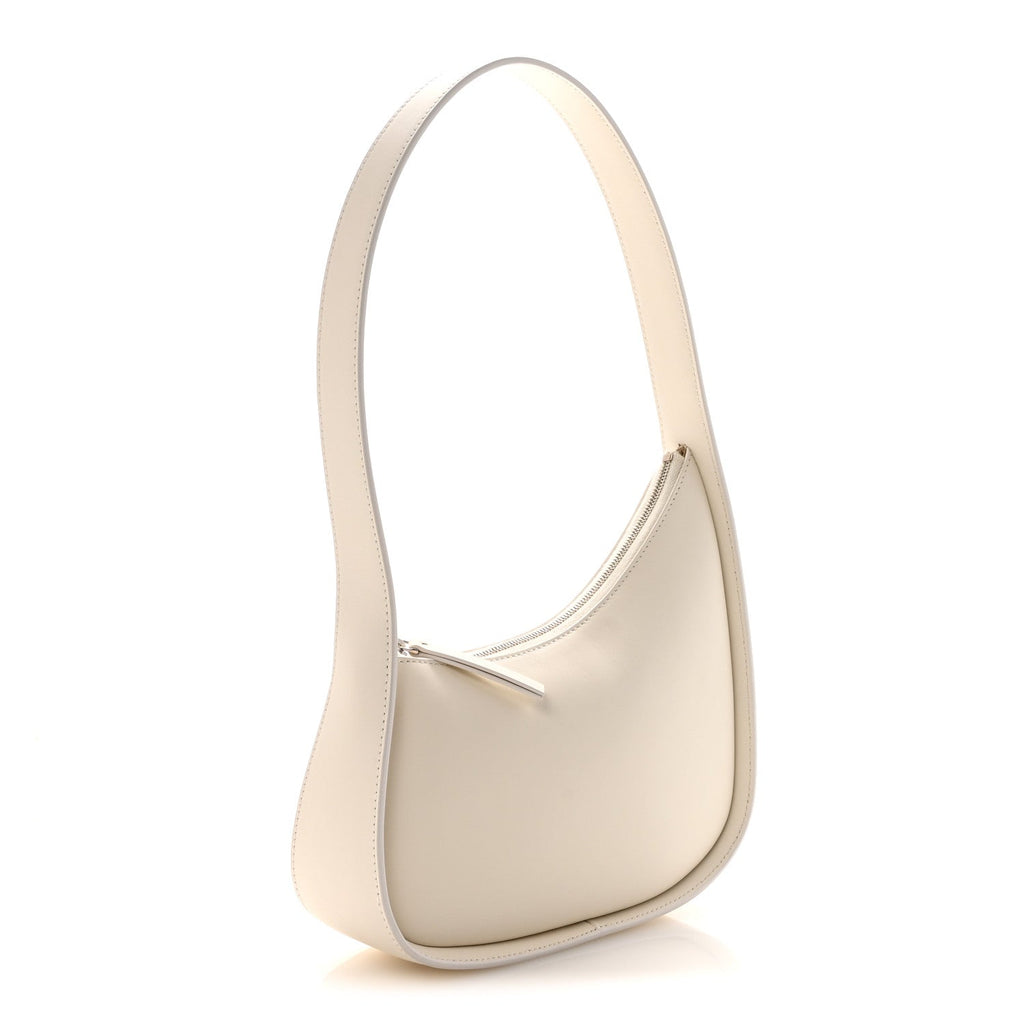 Smooth Calfskin Half Moon Shoulder Bag New Ivory