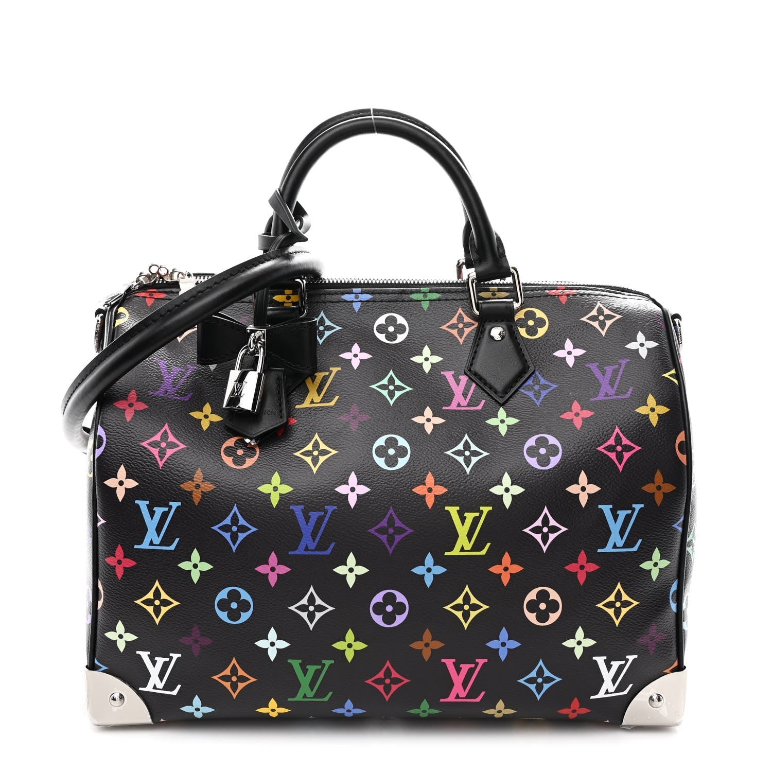 LV X TM Monogram Multicolor Speedy Soft 30 Black