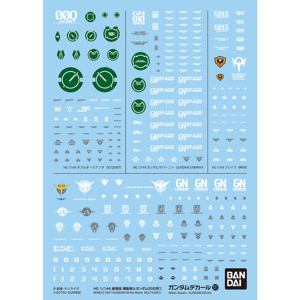 GUNDAM DECAL 127 MOBILE SUIT GUNDAM 00 THE MOVIE MULTIUSE 1