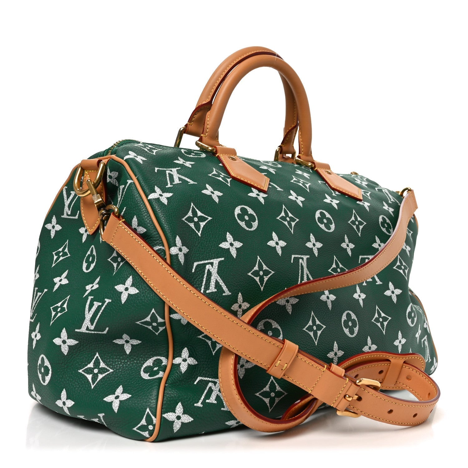 Calfskin Monogram Speedy P9 Bandouliere 40 Green