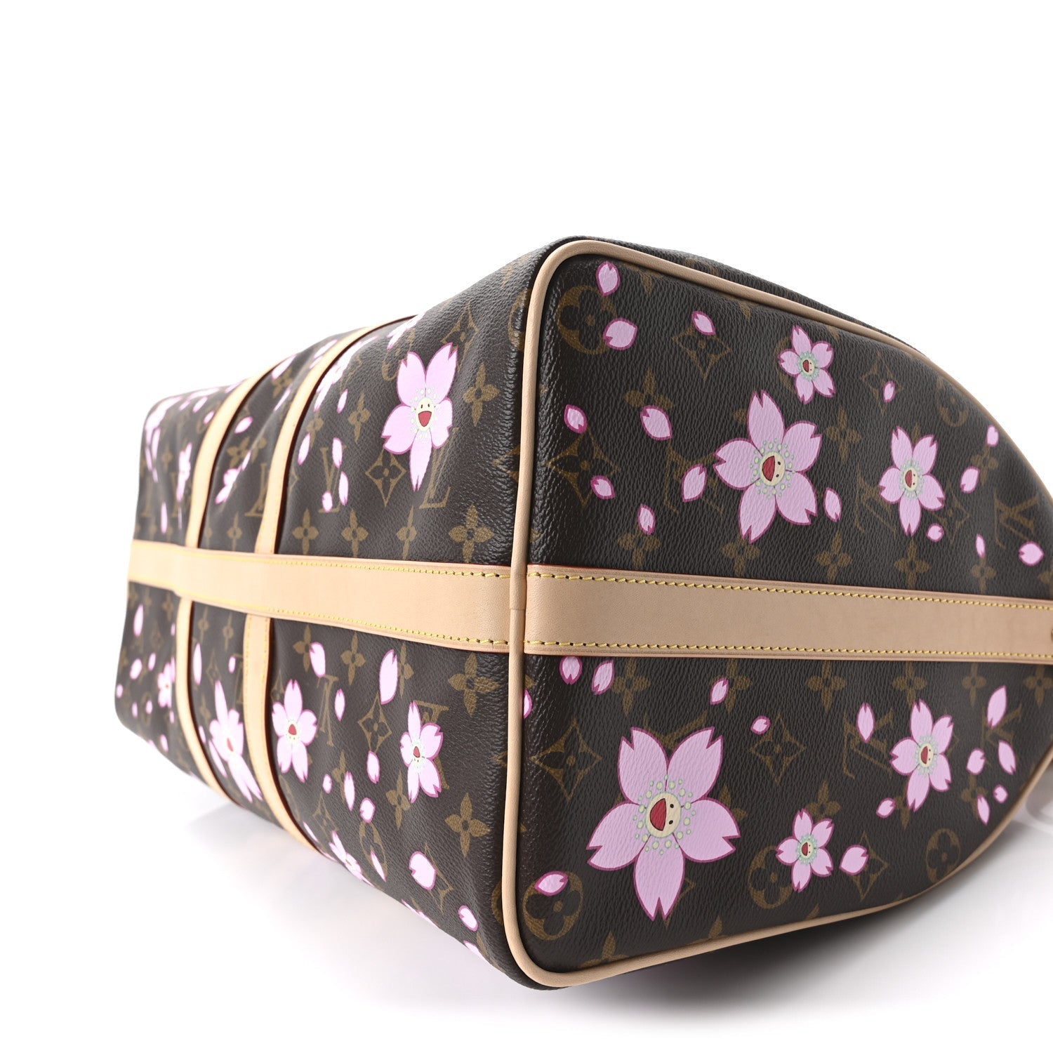 LV X TM Monogram Cherry Blossom Keepall Bandouliere 45 Sakura Brown