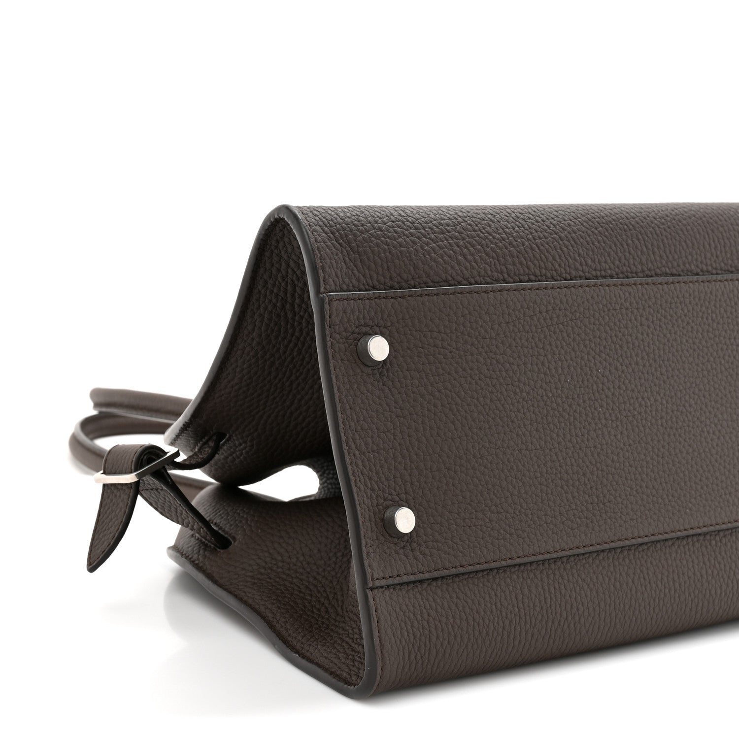 Grained Calfskin Margaux Shoulder 12 Deep Brown