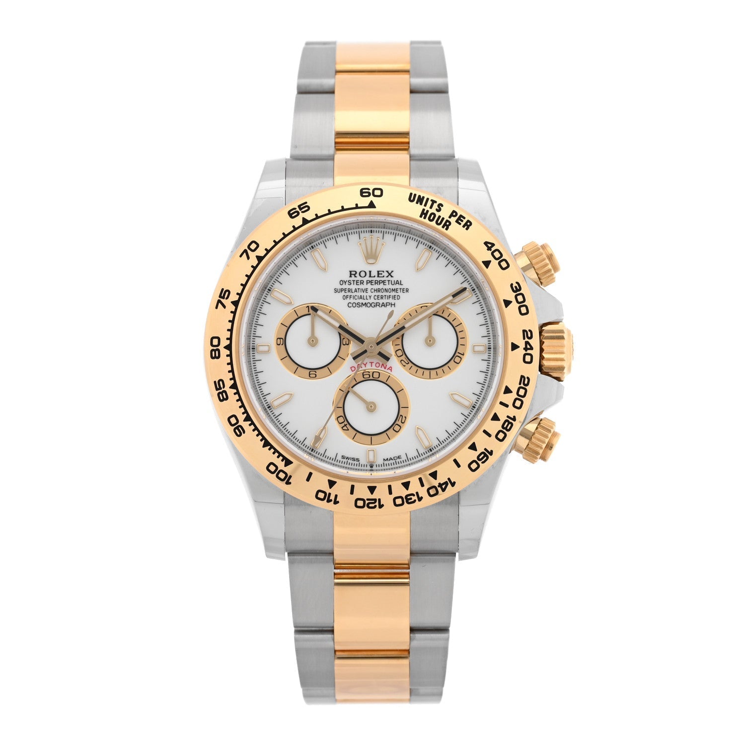 Stainless Steel 18K Yellow Gold 40mm Oyster Perpetual Cosmograph Daytona Watch White 126503