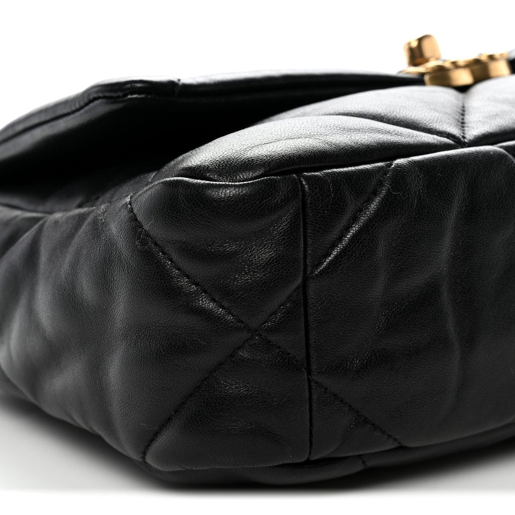 Lambskin Quilted Medium Chanel 19 Flap Black