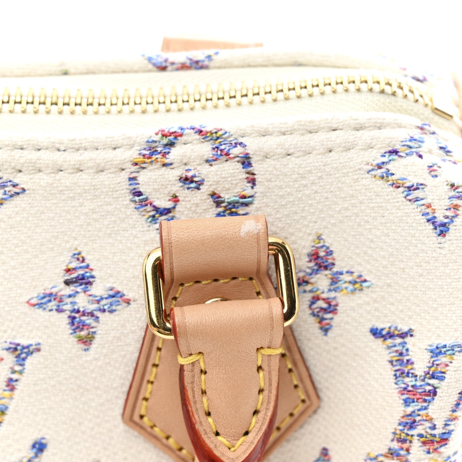 Monogram Jacquard Fabric Speedy Bandouliere 20 Multicolor Beige