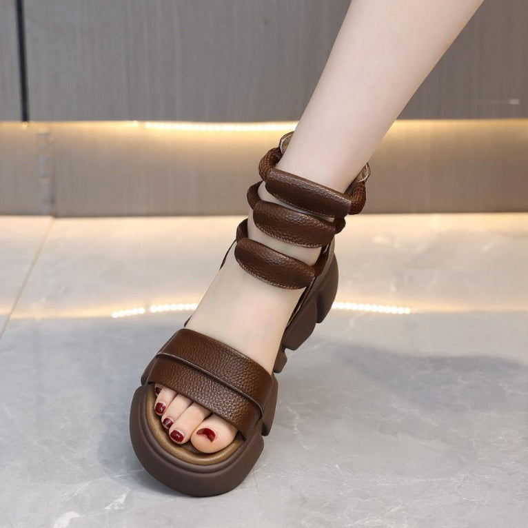 Sandalias de plataforma ligeras con cremallera