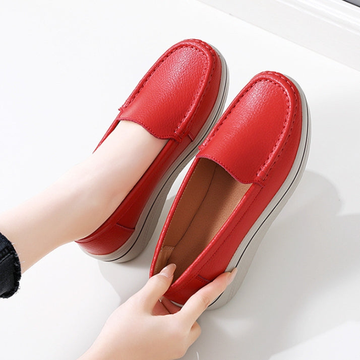Mocasines de plataforma de piel auténtica