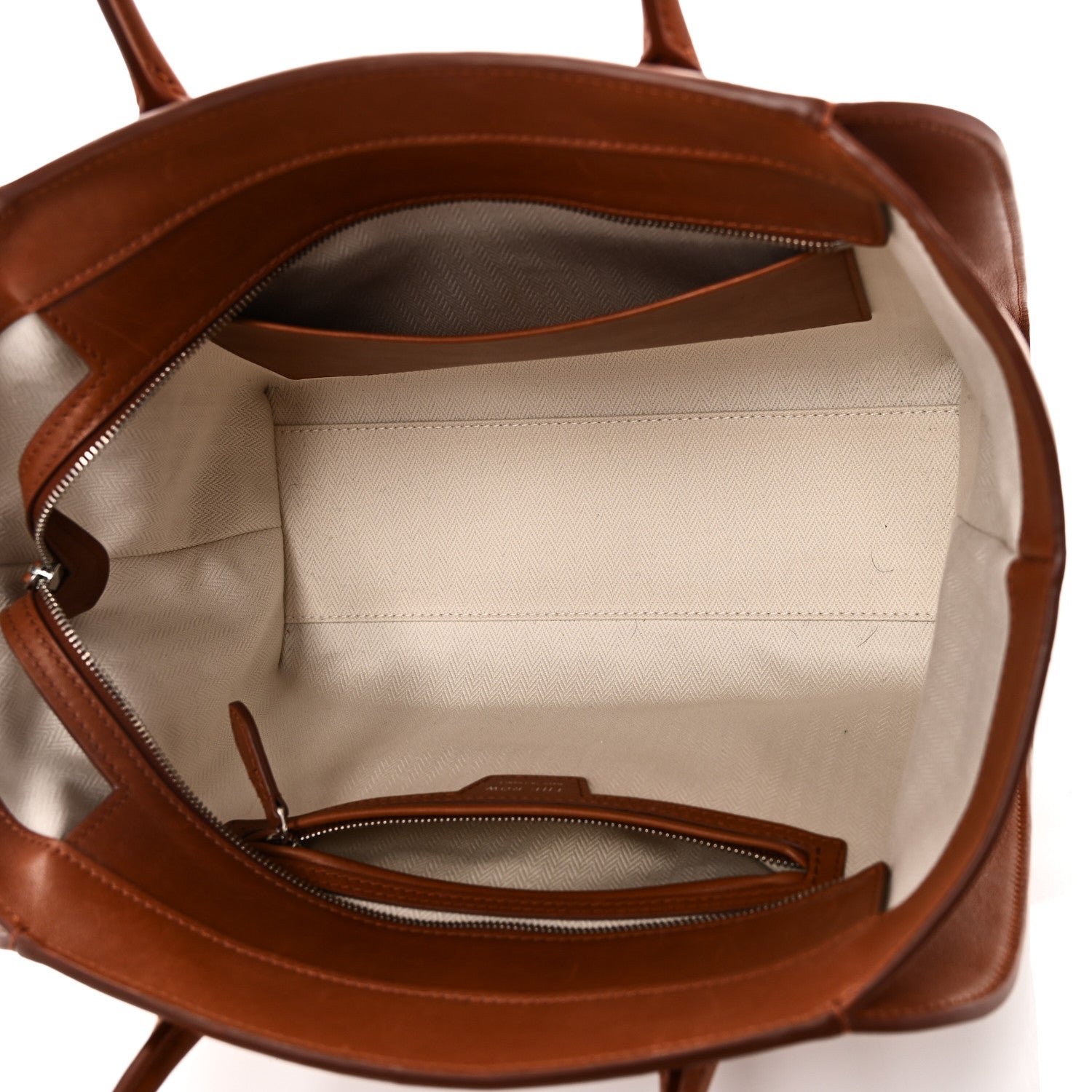 Polished Saddle Calfskin Marlo 12 Tote Bag Acero