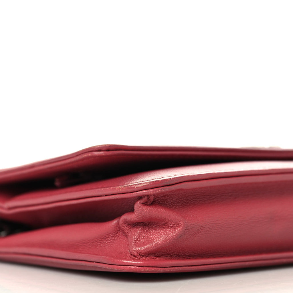 Calfskin Quilted Boy Wallet On Chain WOC Pink