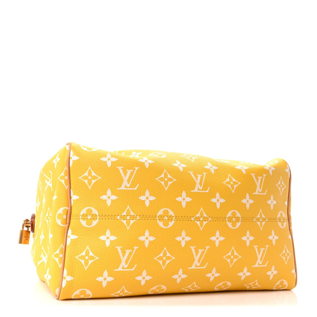 Calfskin Monogram Speedy P9 Bandouliere 25 Jaune Mat