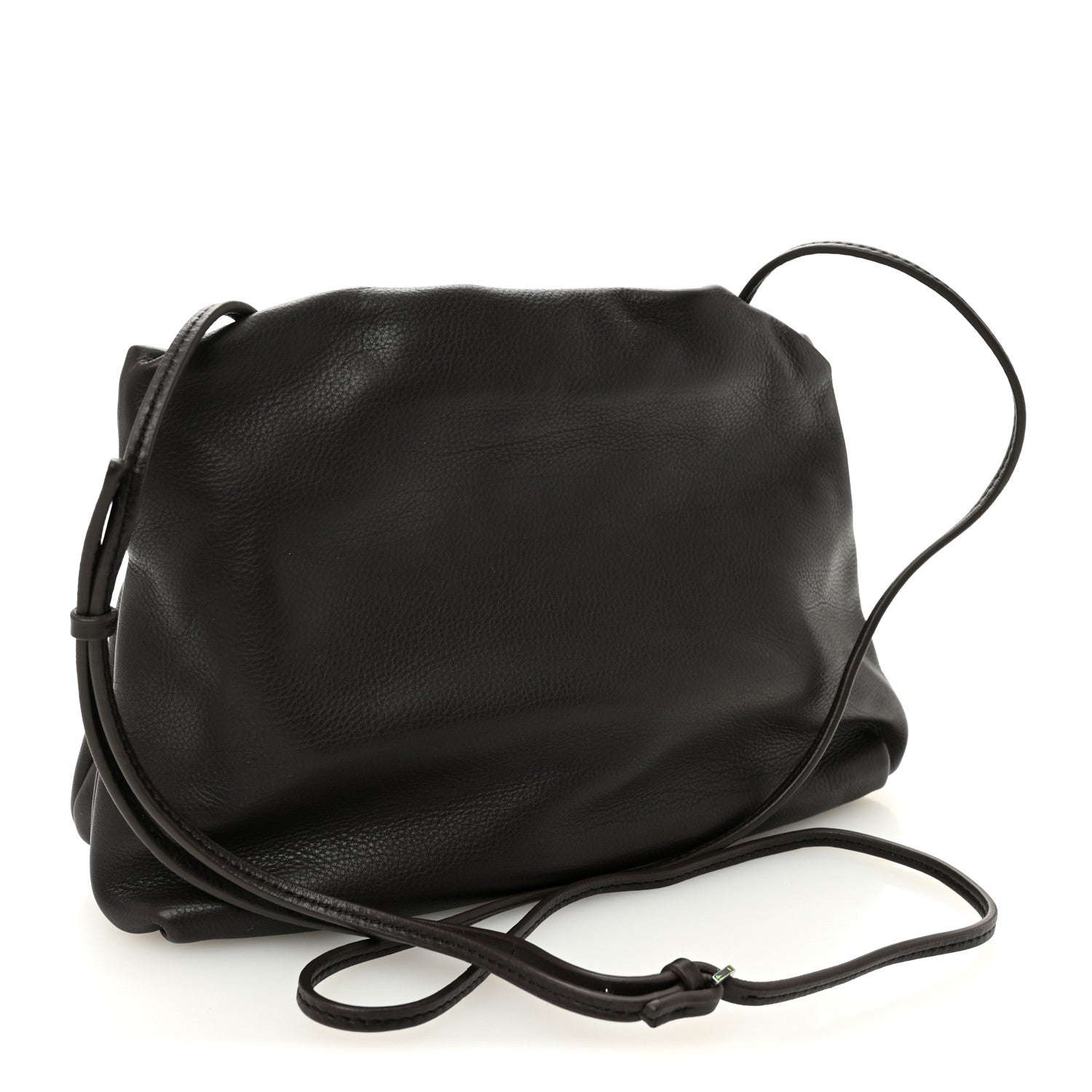 Grained Calfskin Bourse Clutch Dark Brown