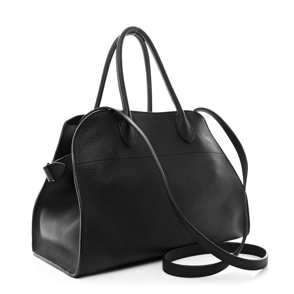 Matte Grained Calfskin Soft Margaux 12 Black