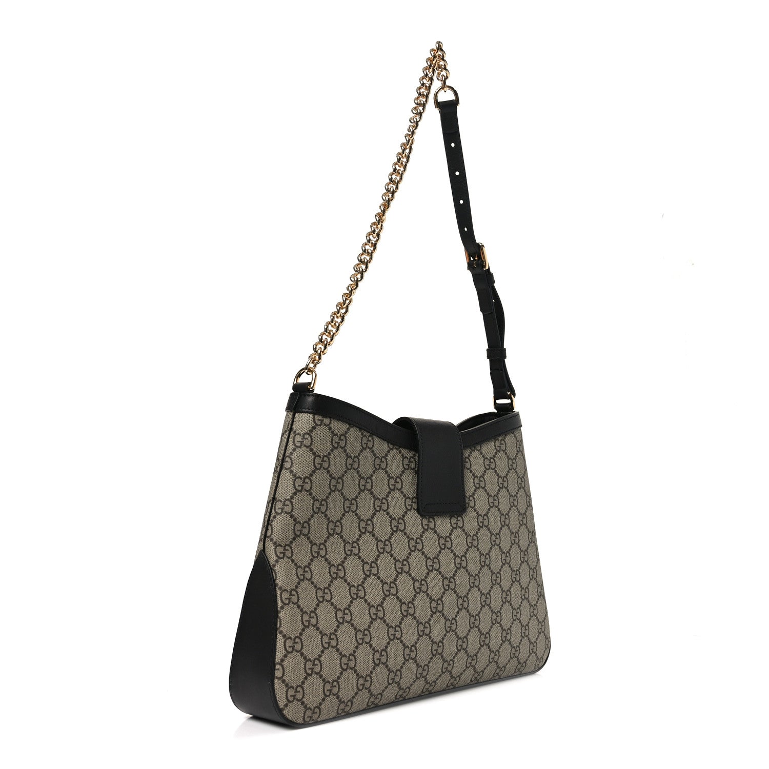 GG Supreme Monogram Medium Padlock Shoulder Bag Black