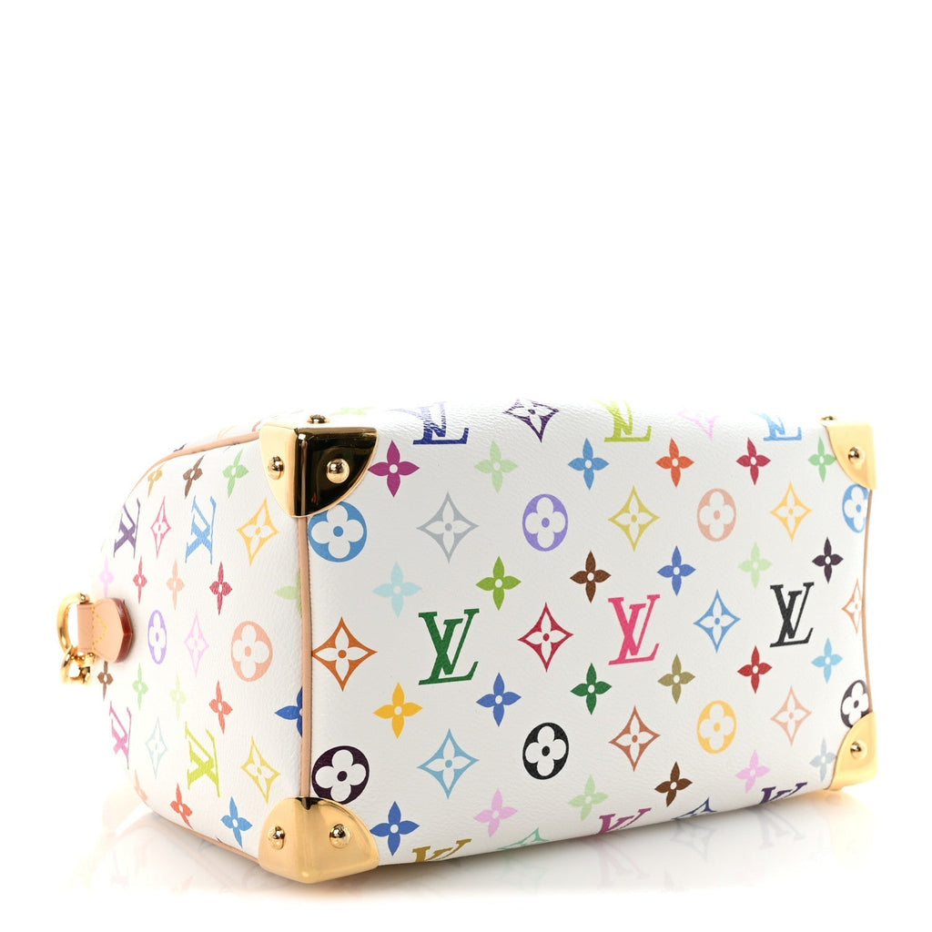 LV X TM Monogram Multicolor Speedy Bandouliere 25 White