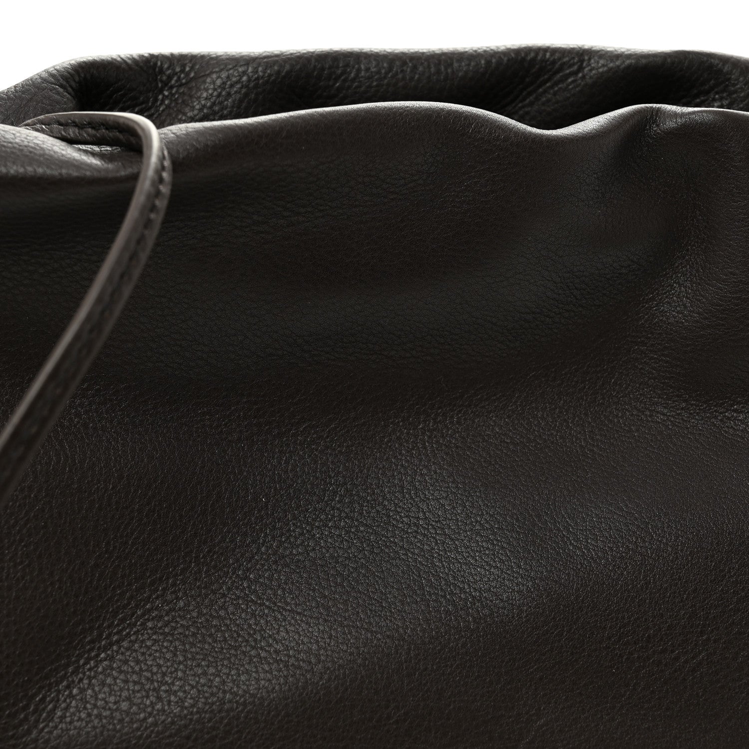 Grained Calfskin Bourse Clutch Dark Brown