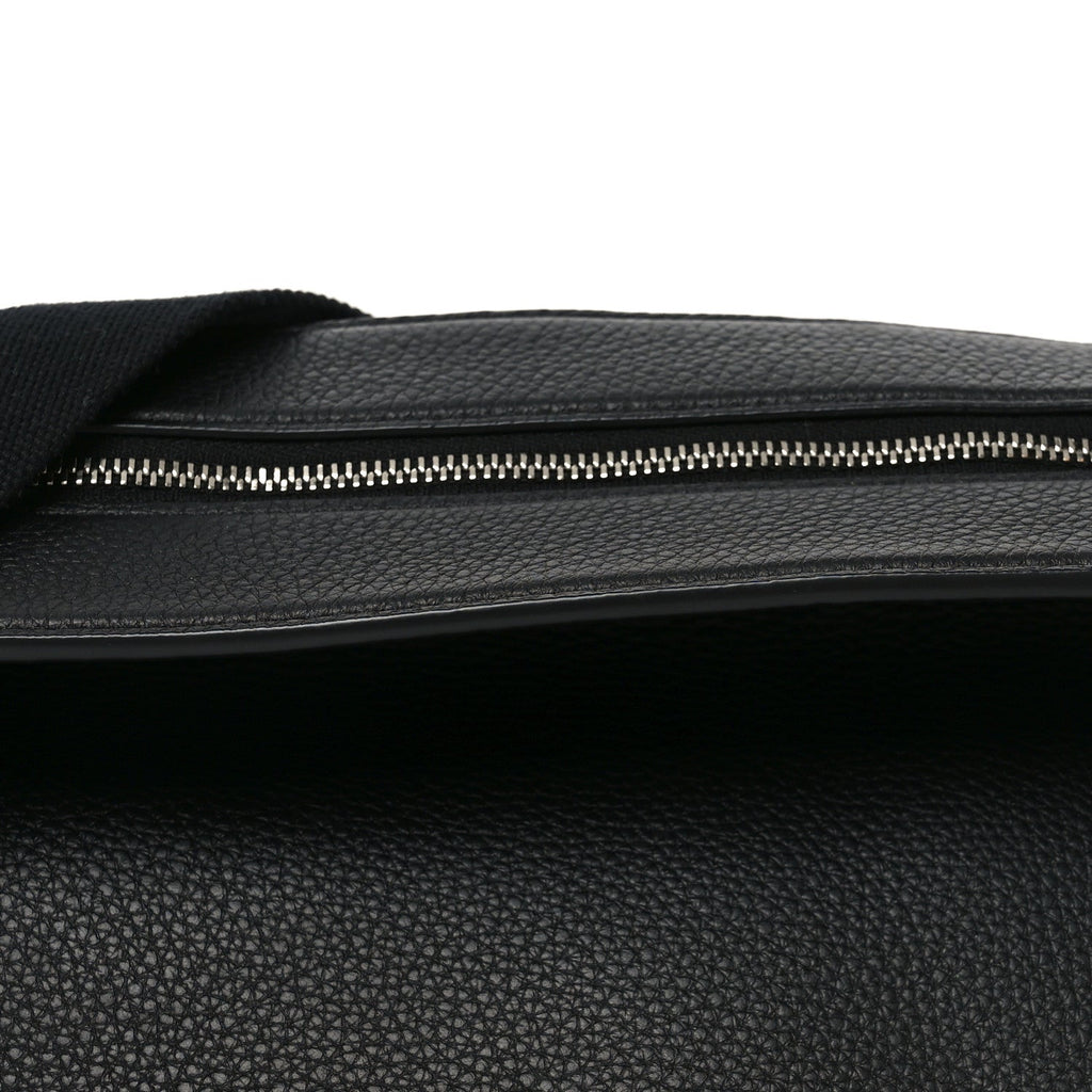 Grained Calfskin Large Slouchy Banana Bag Black