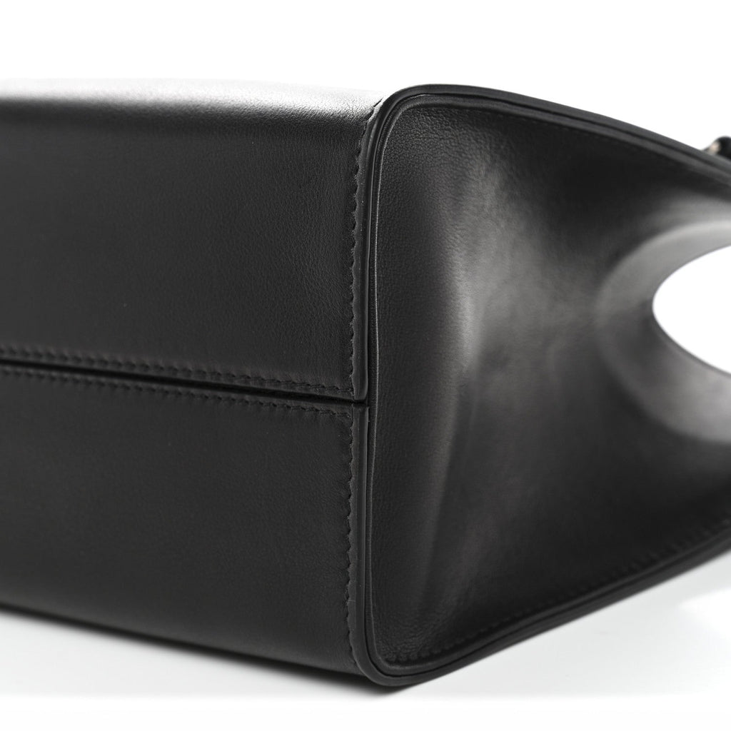 Polished Saddle Calfskin Small Alexia Bag Black