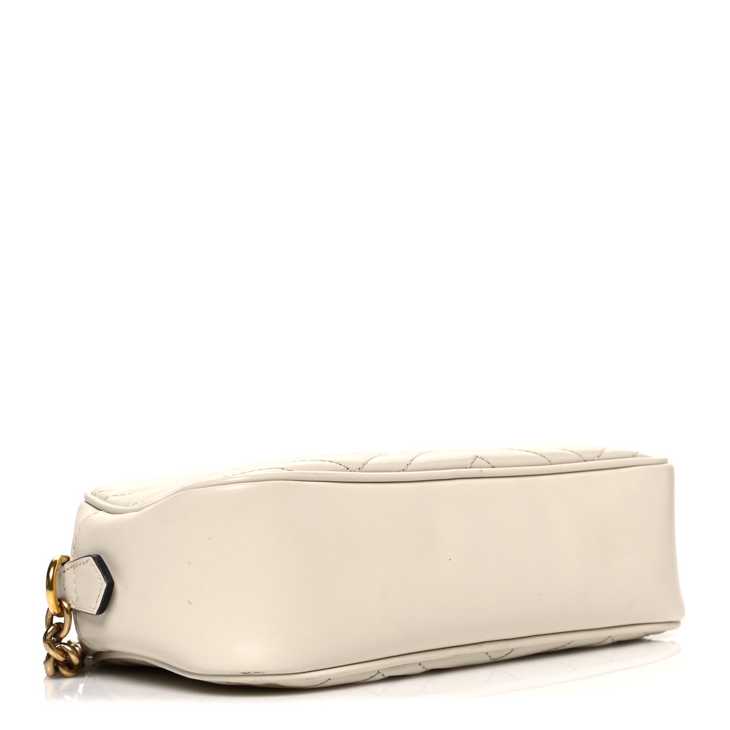 Calfskin Matelasse Small GG Marmont Chain Shoulder Bag White