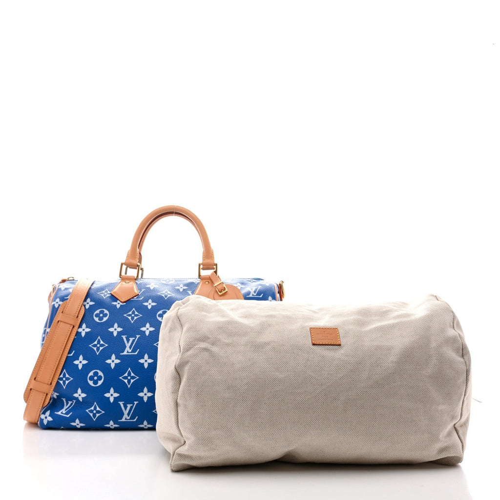 Calfskin Monogram Speedy P9 Bandouliere 40 Blue