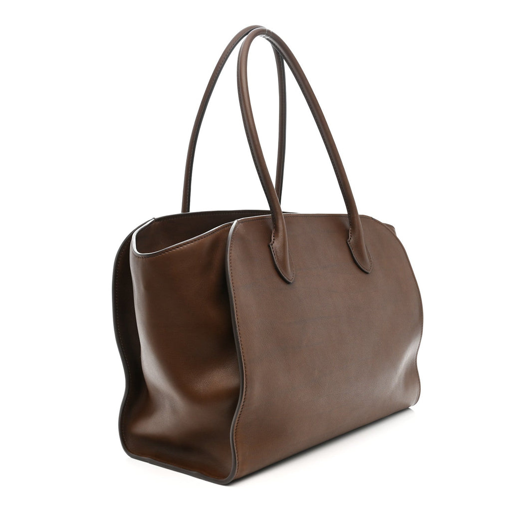 Polished Saddle Calfskin Marlo 14 Deep Brown