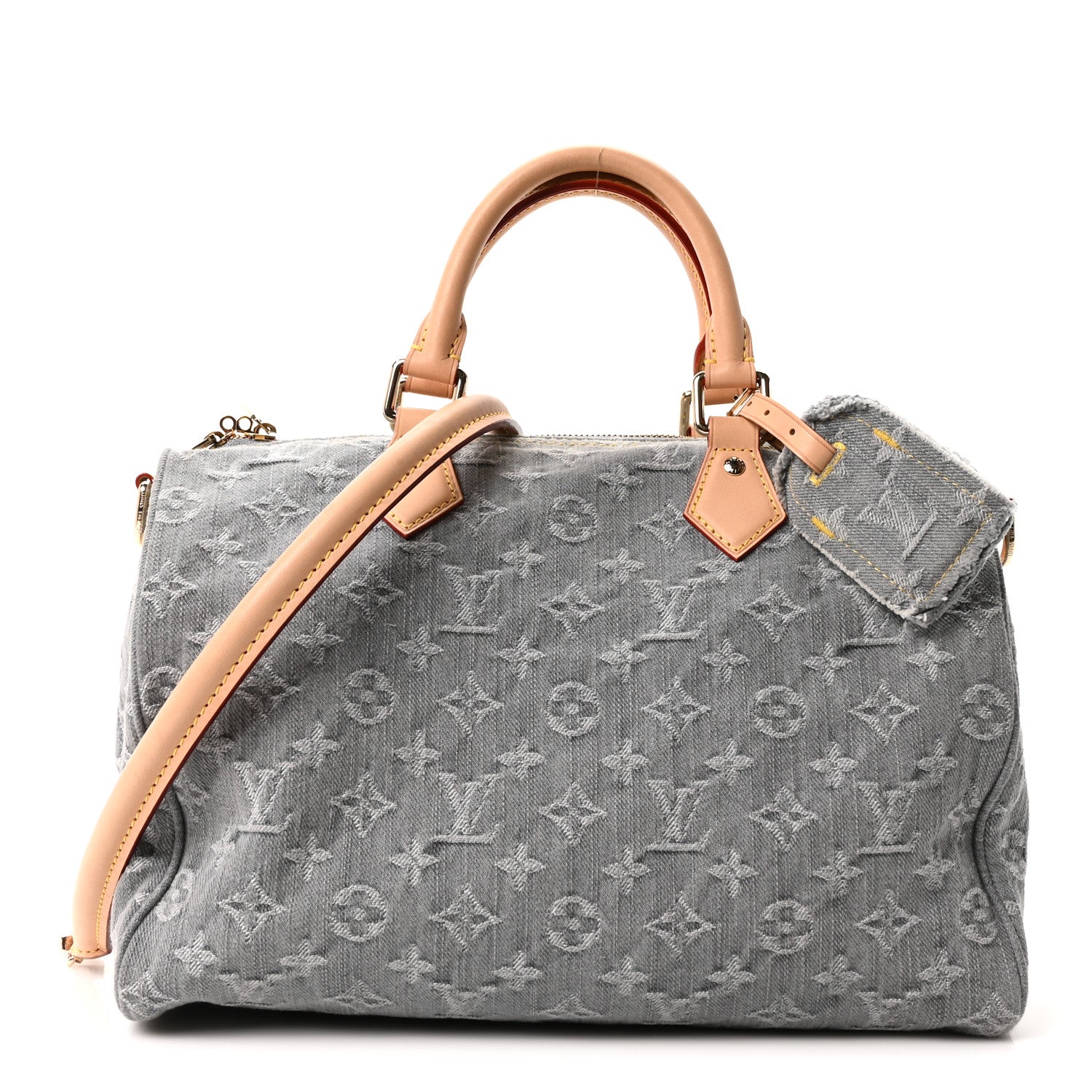 Monogram Denim Speedy Soft 30 Washed Gray