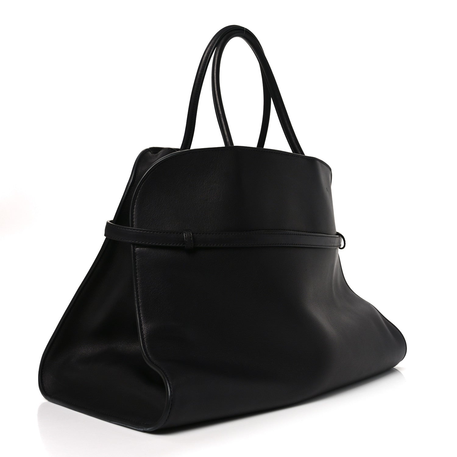 Polished Saddle Calfskin Soft Margaux Belt 15 Black