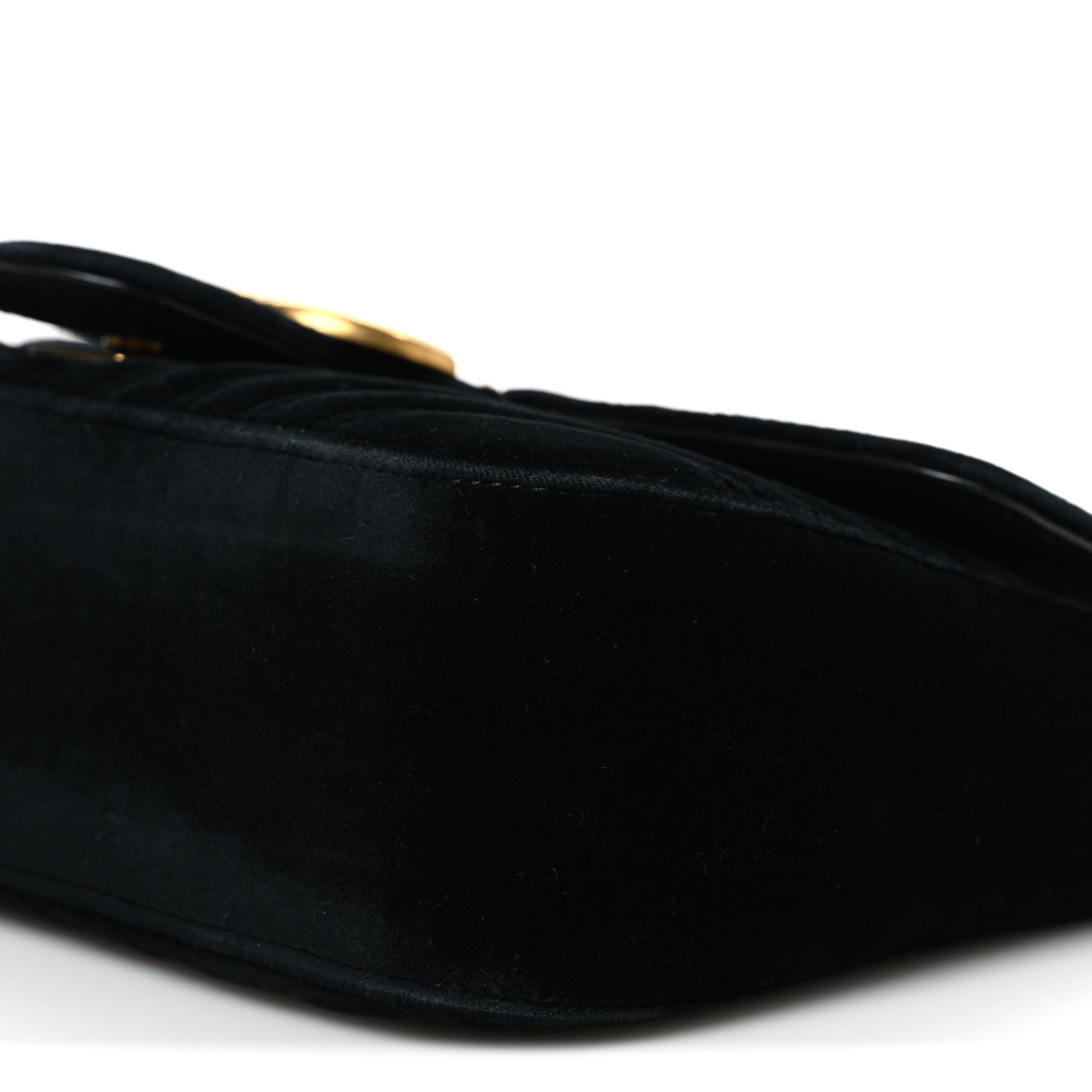 Velvet Matelasse Small GG Marmont Shoulder Bag Black