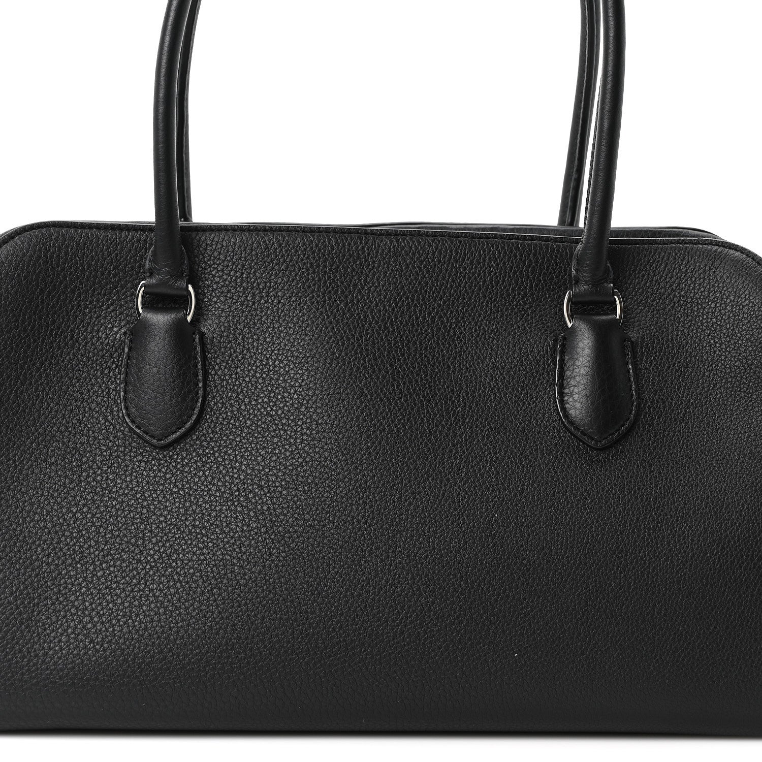 Grained Calfskin East West Bowling Bag Black