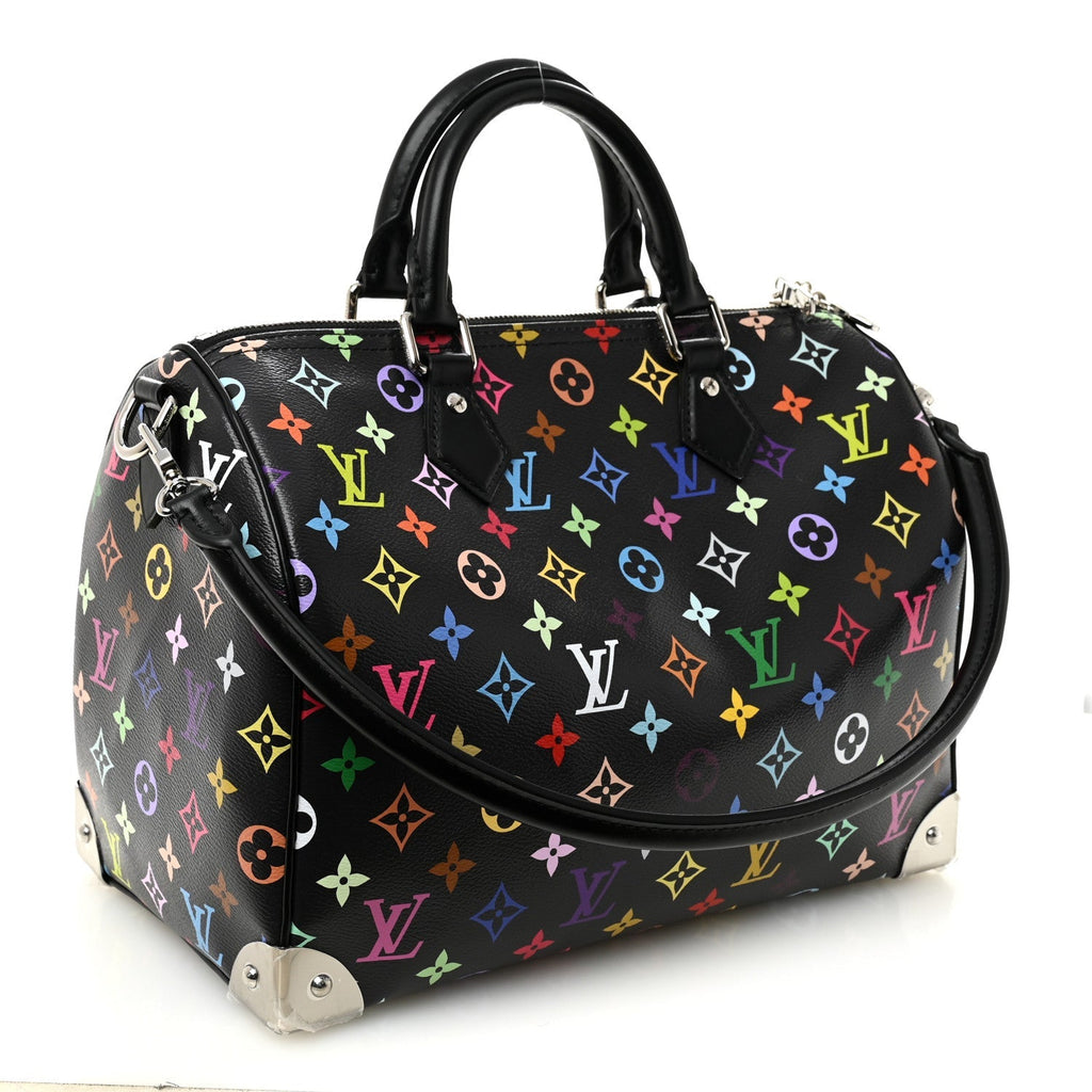 LV X TM Monogram Multicolor Speedy Soft 30 Black