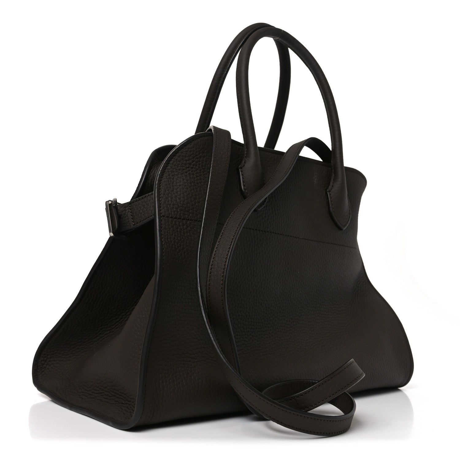Matte Grained Calfskin Soft Margaux 12 Dark Chocolate