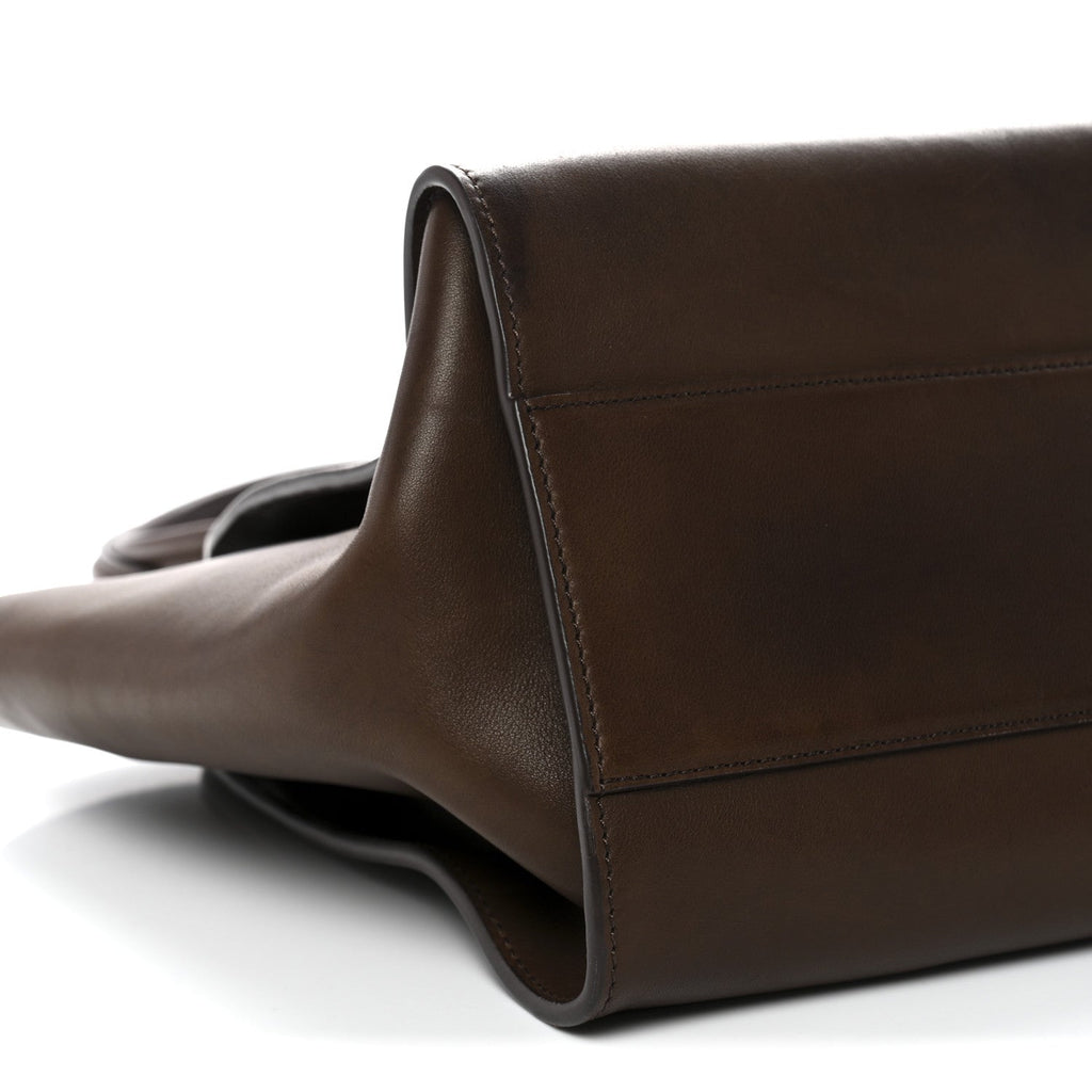 Polished Saddle Calfskin Marlo 14 Dark Brown