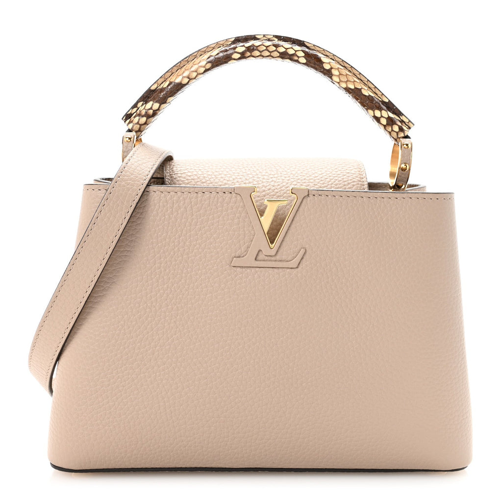 Taurillon Snakeskin Capucines BB Galet