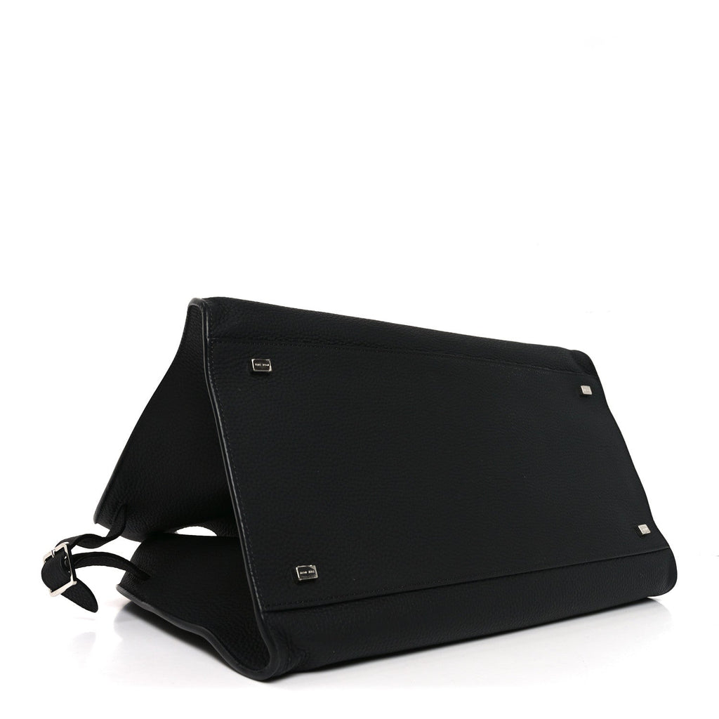 Matte Grained Calfskin Soft Margaux 15 Black