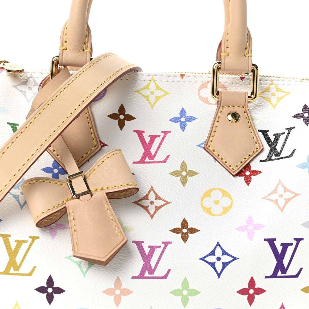 LV X TM Monogram Multicolor Speedy Bandouliere 25 White