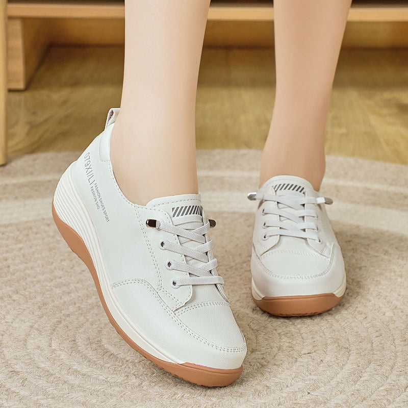 Zapatos de plataforma de cuero con suela blanda