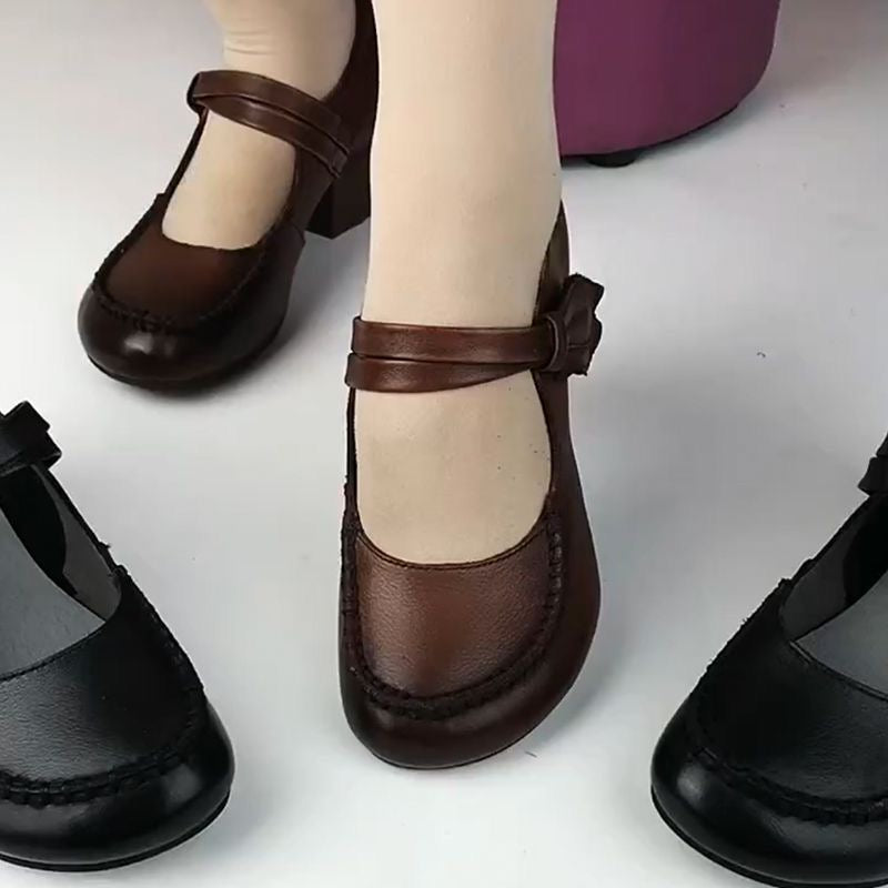 Zapatos casuales de cuero con suela de goma