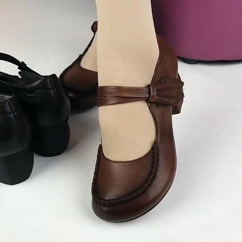 Zapatos casuales de cuero con suela de goma