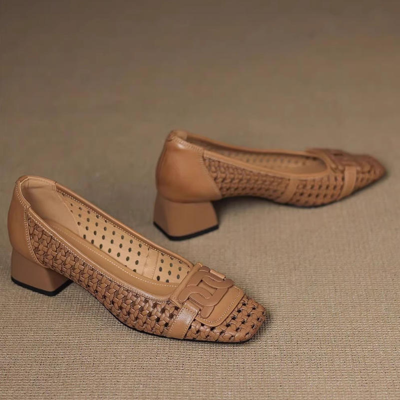 Zapatos de piel – Punta cuadrada estilo francés