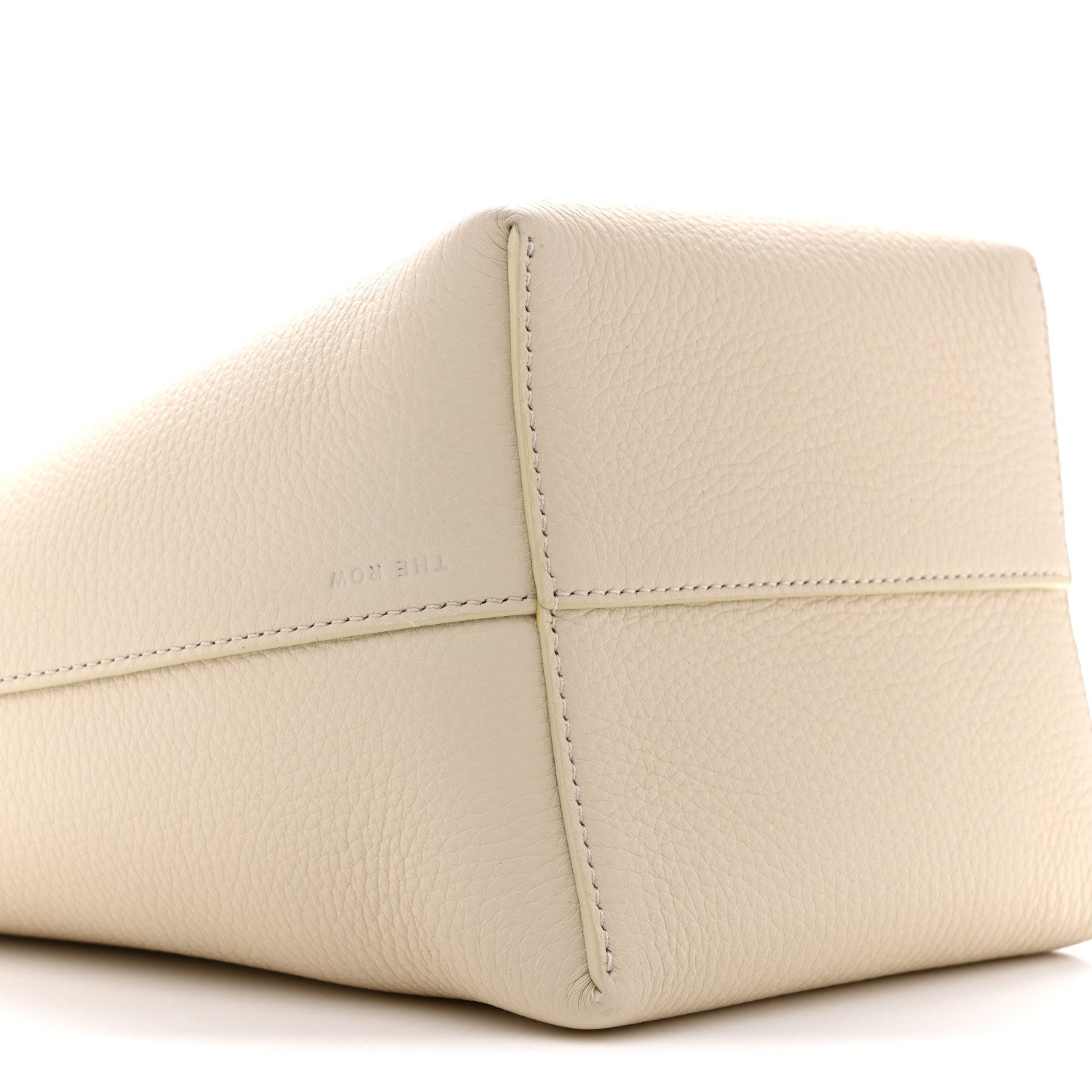 Grained Calfskin Small N/S Hook Tote Ivory