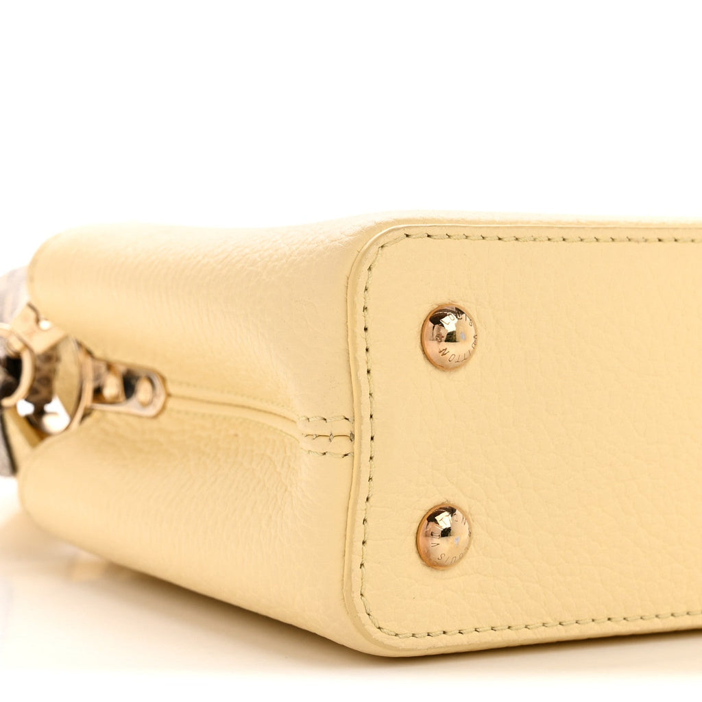 Taurillon Snakeskin Mini Capucines Banane