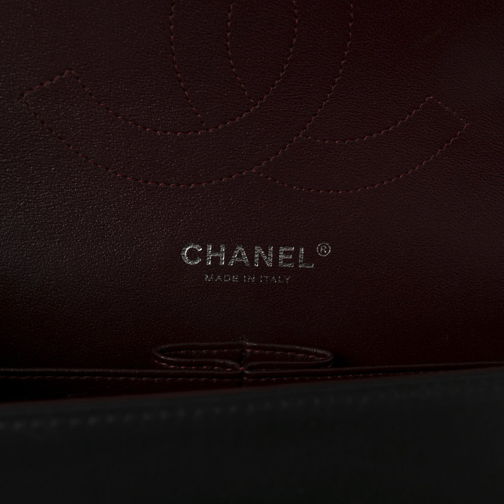 Lambskin Quilted Jumbo Double Flap Black