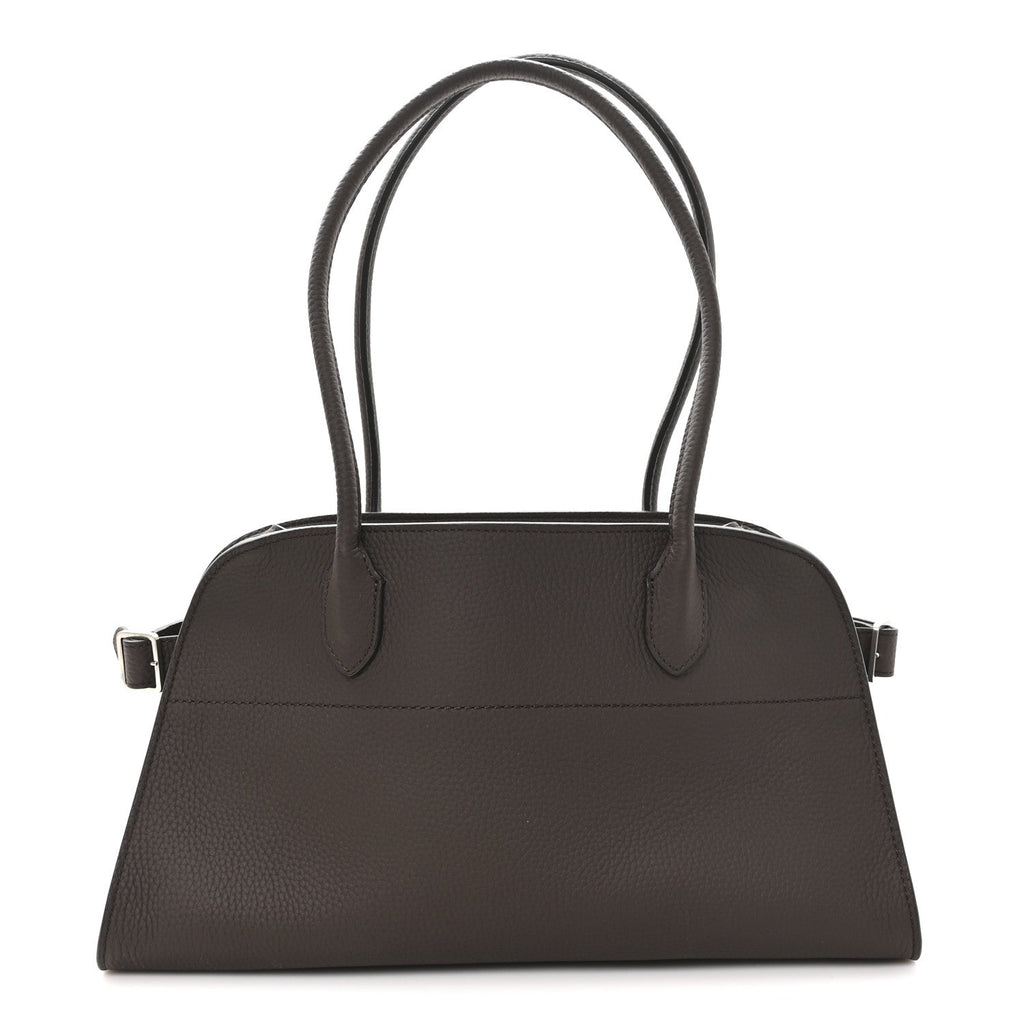 Matte Grained Calfskin Margaux Shoulder 12 Deep Brown