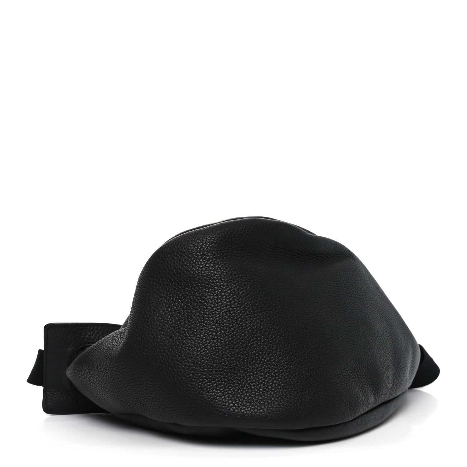 Grained Calfskin Large Slouchy Banana Bag Black