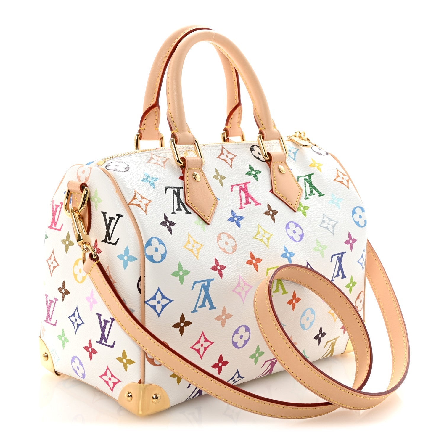 LV X TM Monogram Multicolor Speedy Bandouliere 25 White