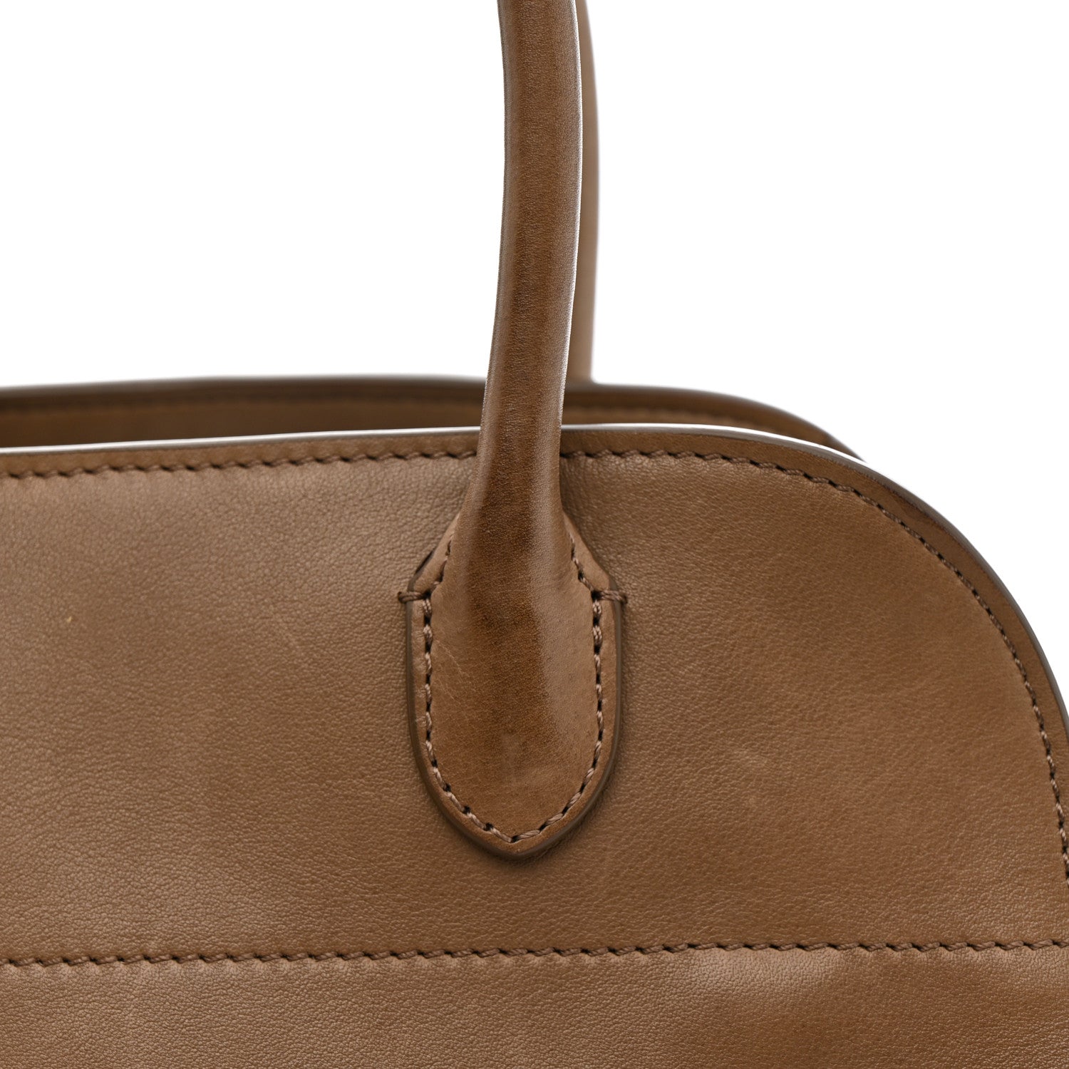 Polished Saddle Calfskin Soft Margaux 10 Bag Mouse Grey