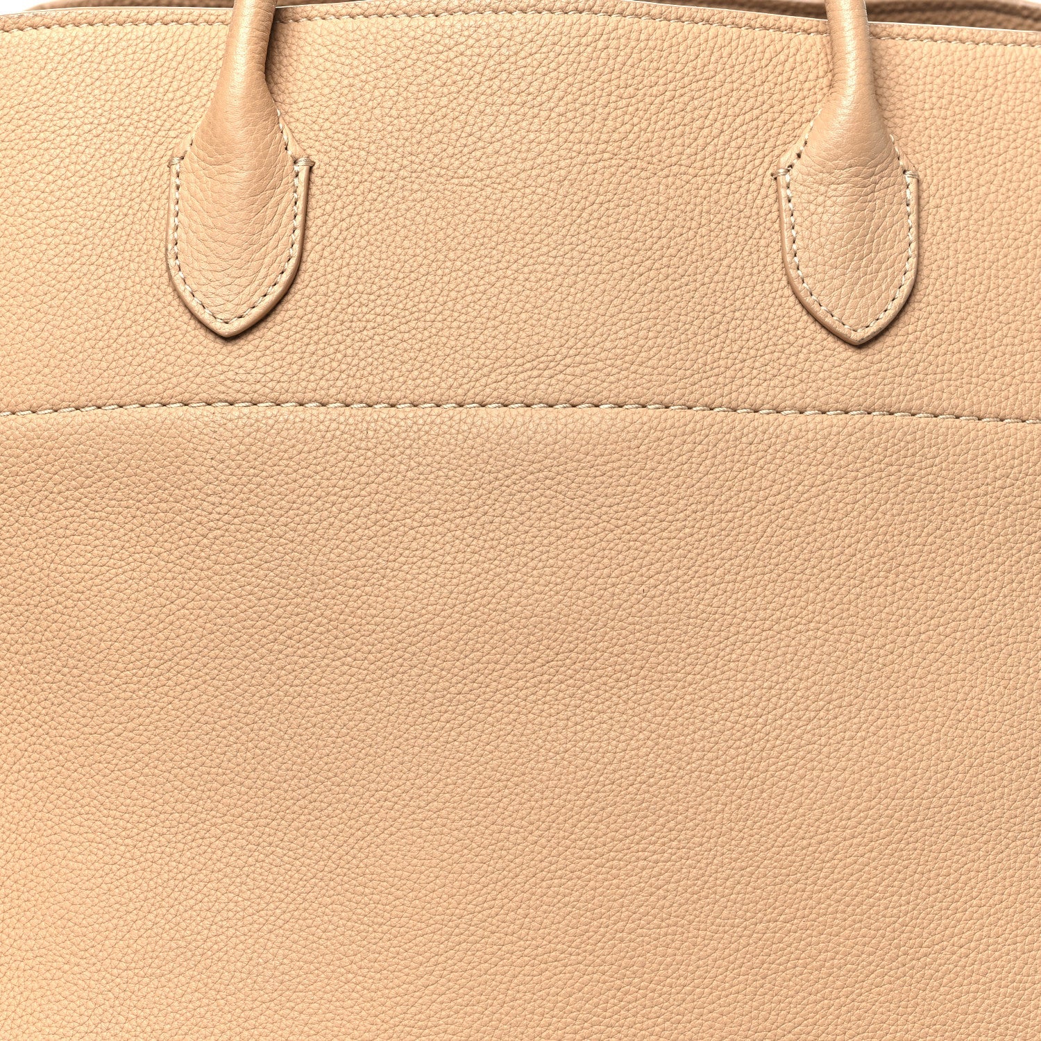 Matte Grained Calfskin Soft Margaux 17 Light Camel