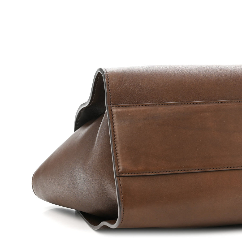 Polished Saddle Calfskin Marlo 14 Deep Brown