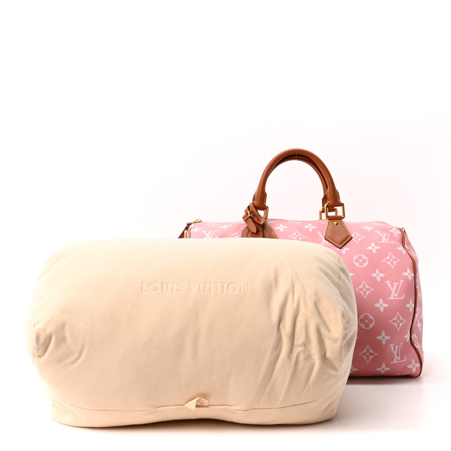 Calfskin Monogram Speedy P9 Bandouliere 40 Pink Sakura