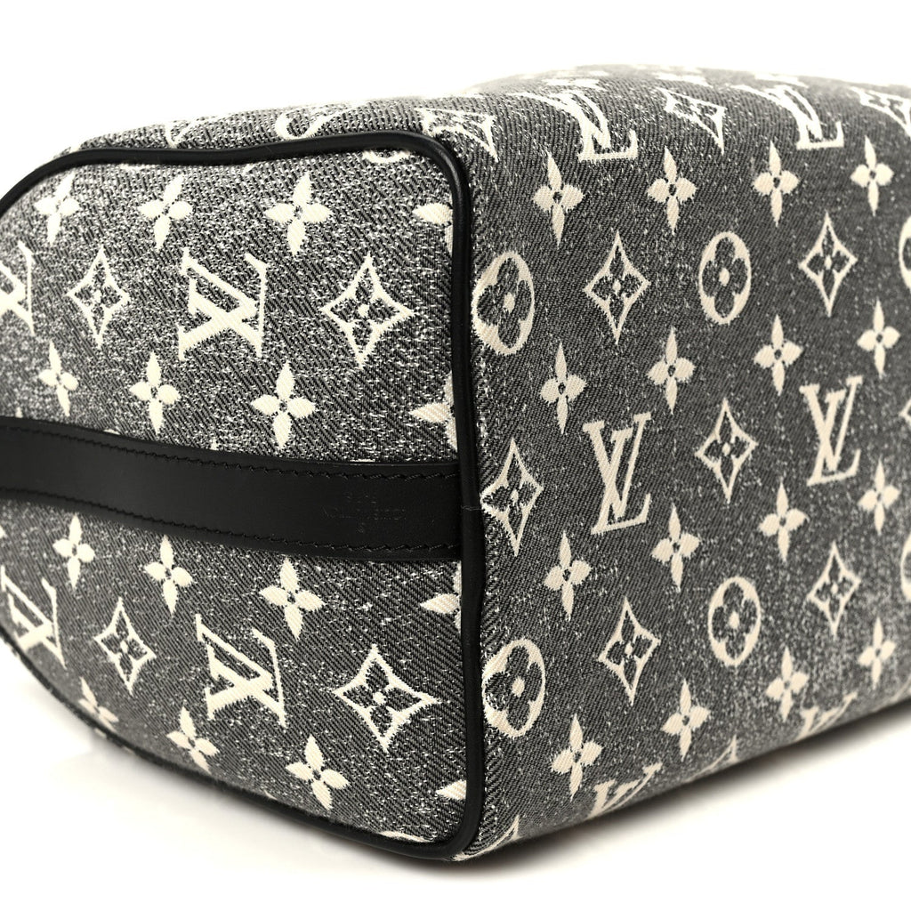 Denim Monogram Jacquard Speedy Bandouliere 25 Black